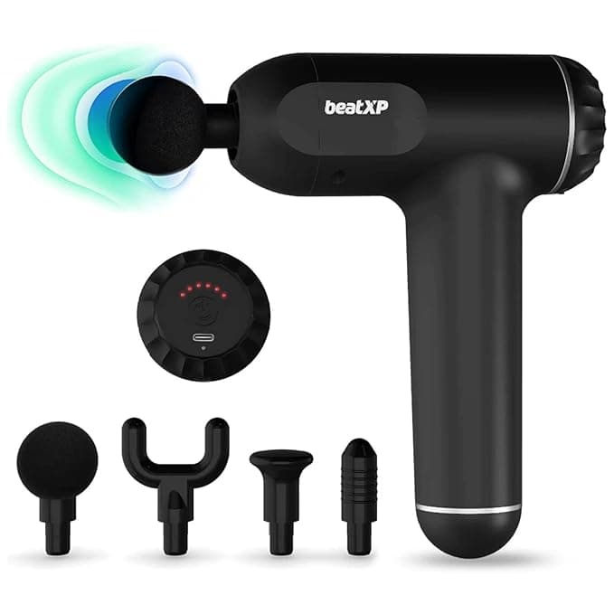 beatXP Bolt Deep Tissue Massage Gun | Percussion Muscle Massager for Full Body Pain Relief of Neck, Shoulder, Back, Foot for Men & Women Up to 1 Year Warranty by beatXP (Black)